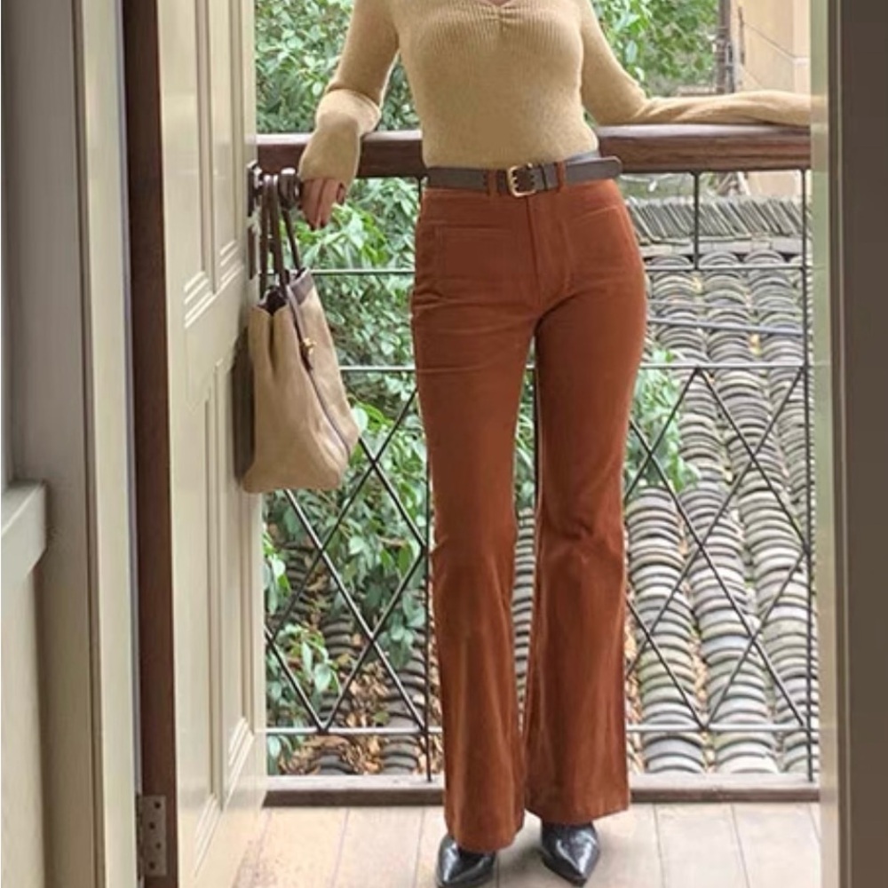 Brown flare pants